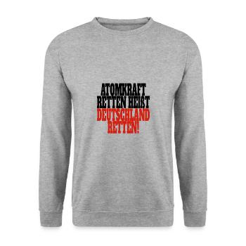 Witze Grüne Die Grünen Habeck Baerbock Partei - Unisex Pullover - Weißgrau meliert - Vorne - Alina (178cm) & Michal (187cm)