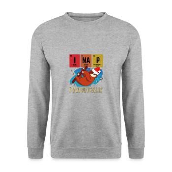 I Nap periodically funny science sloths lovers - Unisex Pullover - Weißgrau meliert - Vorne - Alina (178cm) & Michal (187cm)