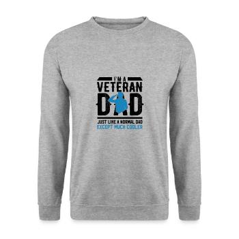 Fête des pères Grand-père Grand-père Vétéran Papa Papa Cadeau - Sweat-shirt Unisexe - gris chiné - Devant - Alina (178cm) & Michal (187cm)