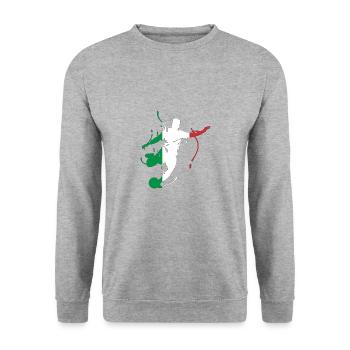 Italy World Cup Flag Football - Unisex Sweatshirt - salt & pepper - Front - Alina (178cm) & Michal (187cm)