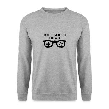 Incognito Nerd (Schwarz) - Unisex Pullover - Weißgrau meliert - Vorne - Alina (178cm) & Michal (187cm)