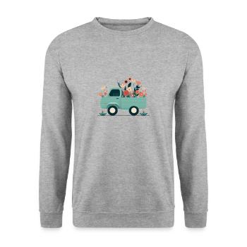 Ramasser une fleur 2 - Sweat-shirt Unisexe - gris chiné - Devant - Alina (178cm) & Michal (187cm)