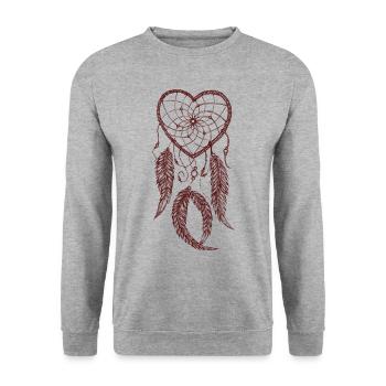 Dream Catcher - Unisex Sweatshirt - salt & pepper - Front - Alina (178cm) & Michal (187cm)