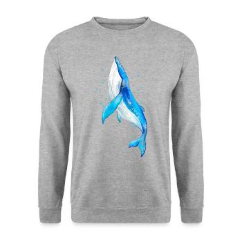 Wal - Unisex Pullover - Weißgrau meliert - Vorne - Alina (178cm) & Michal (187cm)