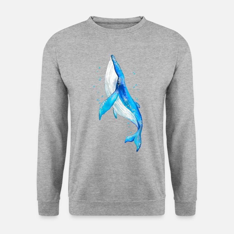 Wal - Unisex Pullover - Weißgrau meliert