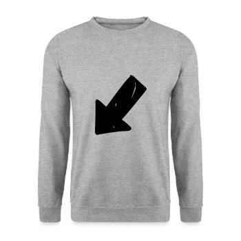 Arrow drawing sketch black - Unisex Sweatshirt - salt & pepper - Front - Alina (178cm) & Michal (187cm)