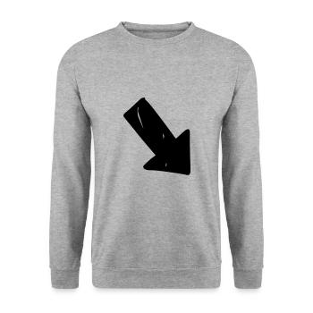 Pfeil Zeichnung Skizze schwarz - Unisex Pullover - Weißgrau meliert - Vorne - Alina (178cm) & Michal (187cm)