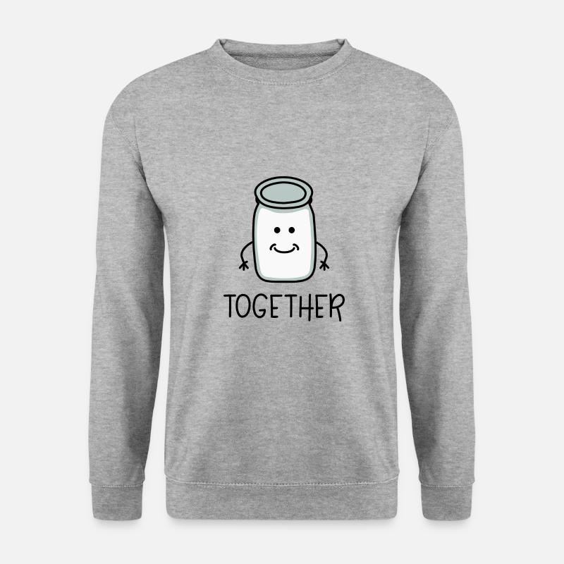 Better Together Partnerlook (Part2) Milch - Unisex Pullover - Weißgrau meliert