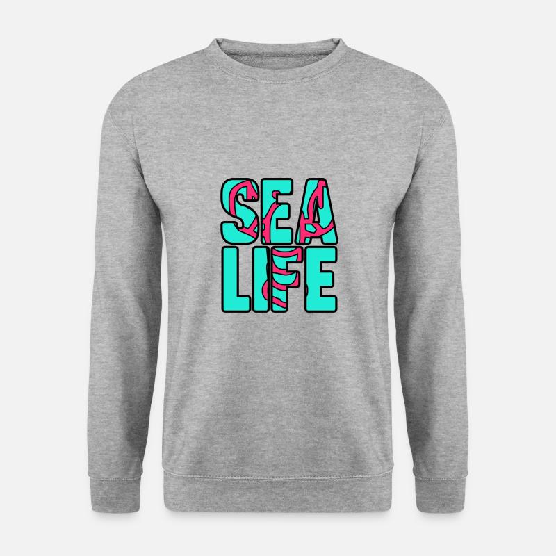 Leben im Meer - Unisex Pullover - Weißgrau meliert