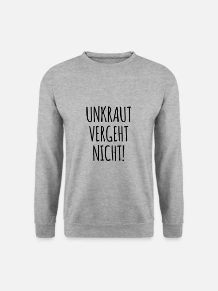 UNKRAUT VERGEHT NICHT - Unisex Pullover - Weißgrau meliert