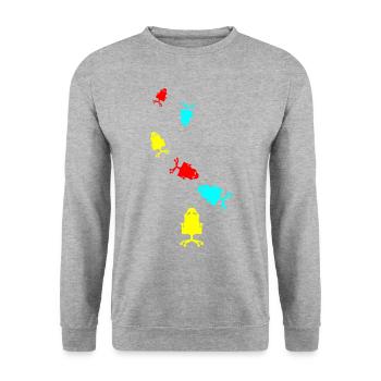 Gamer chair gaming - Unisex Sweatshirt - salt & pepper - Front - Alina (178cm) & Michal (187cm)