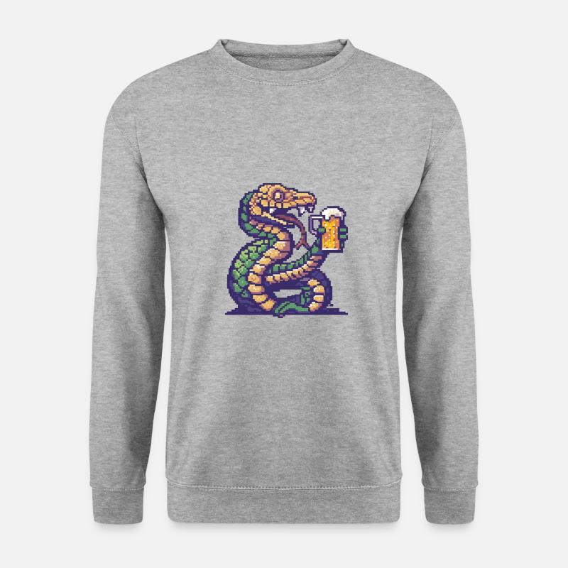 Snake Cobra Beer Pixel - Unisex Sweatshirt - salt & pepper