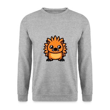 Hedgehog Halloween Animal - Unisex Sweatshirt - salt & pepper - Front - Alina (178cm) & Michal (187cm)