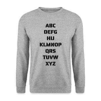 Das Alphabet - Unisex Pullover - Weißgrau meliert - Vorne - Alina (178cm) & Michal (187cm)