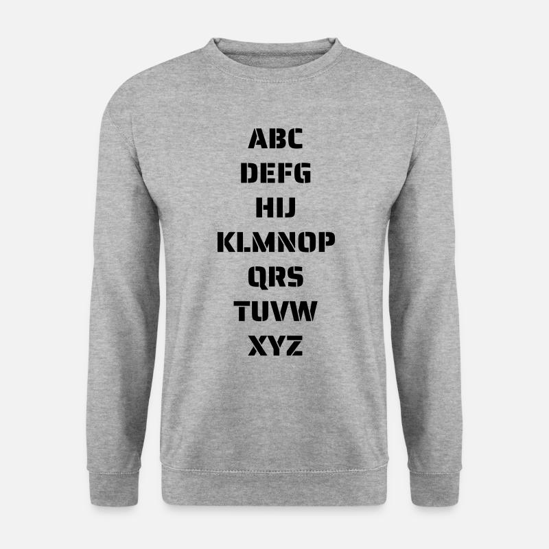 Das Alphabet - Unisex Pullover - Weißgrau meliert