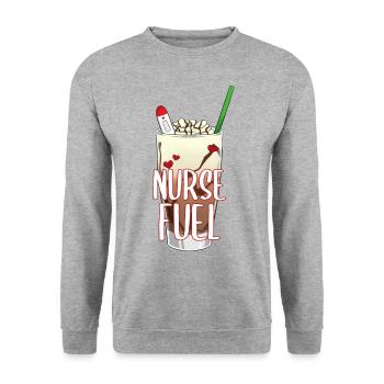 Nurse Energy Coffee Ice Cream I Cadeau - Sweat-shirt Unisexe - gris chiné - Devant - Alina (178cm) & Michal (187cm)
