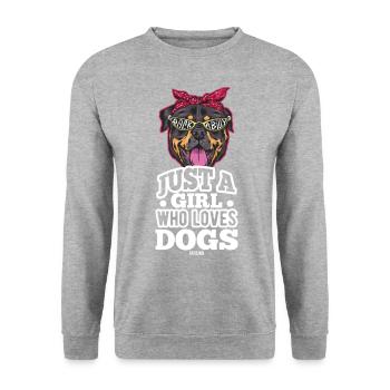 Amoureux des chiens Mme Maman chien - Sweat-shirt Unisexe - gris chiné - Devant - Alina (178cm) & Michal (187cm)