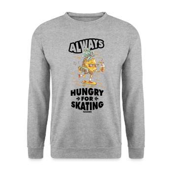 cool pineapple skateboard sporty cool - Unisex Sweatshirt - salt & pepper - Front - Alina (178cm) & Michal (187cm)