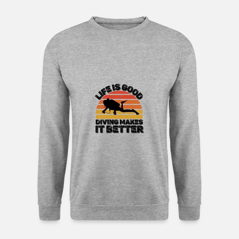 Tauchen - Unisex Pullover - Weißgrau meliert