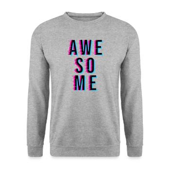 AWESOME - Unisex Sweatshirt - salt & pepper - Front - Alina (178cm) & Michal (187cm)