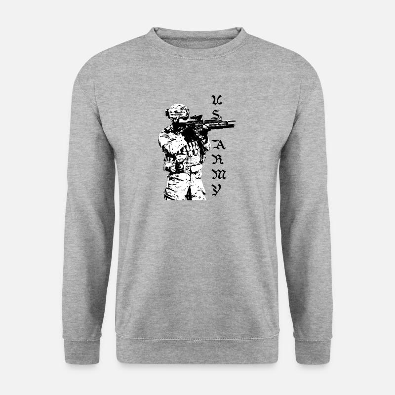 US Army,United States,army,amerika - Unisex Pullover - Weißgrau meliert