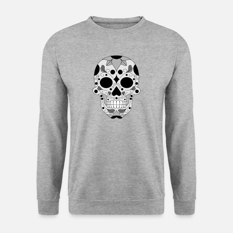 calavera schwarze Version - Unisex Pullover - Weißgrau meliert