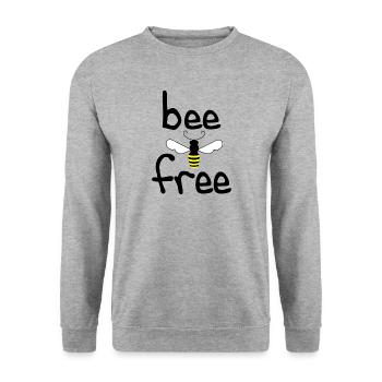 abeille - Sweat-shirt Unisexe - gris chiné - Devant - Alina (178cm) & Michal (187cm)