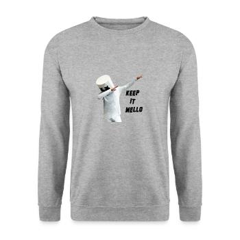 Keep it Mello - Unisex Pullover - Weißgrau meliert - Vorne - Alina (178cm) & Michal (187cm)