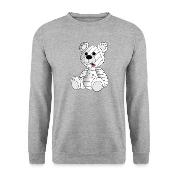 Ours bandé - Sweat-shirt Unisexe - gris chiné - Devant - Alina (178cm) & Michal (187cm)