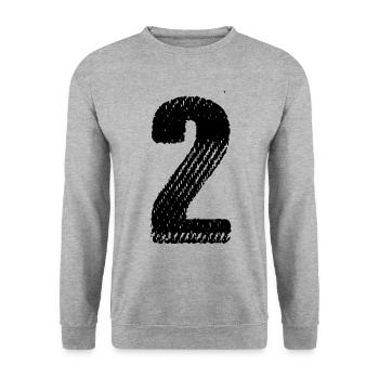 Maillot numéro 2 - Sweat-shirt Unisexe - gris chiné - Devant - Alina (178cm) & Michal (187cm)