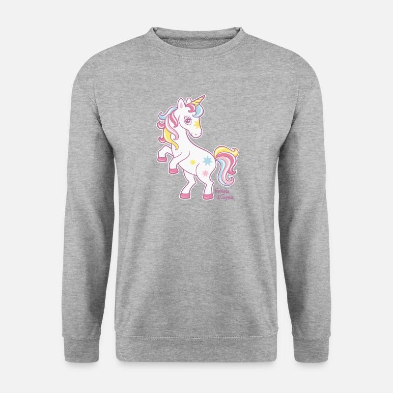 Kleines Einhorn - Unisex Pullover - Weißgrau meliert