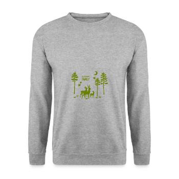 j'aime ma famille, la famille des cerfs - Sweat-shirt Unisexe - gris chiné - Devant - Alina (178cm) & Michal (187cm)