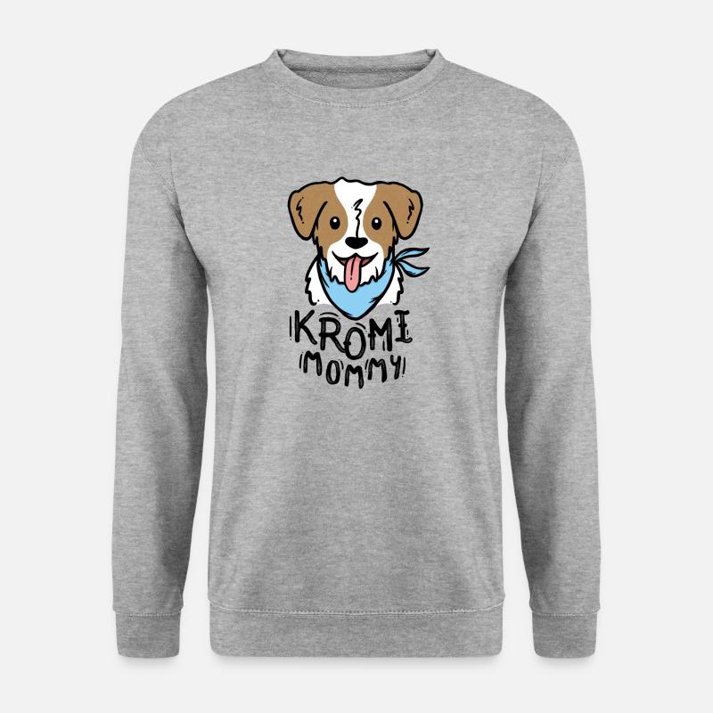 Kromi Mommy - Kromfohrländer - Unisex Pullover - Weißgrau meliert