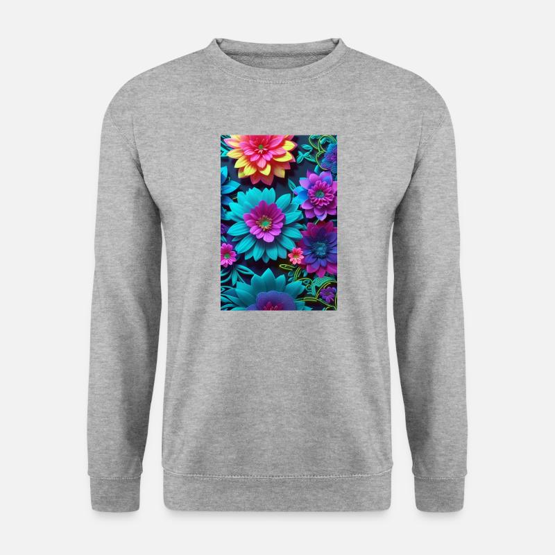 Blumen 106 - Unisex Pullover - Weißgrau meliert