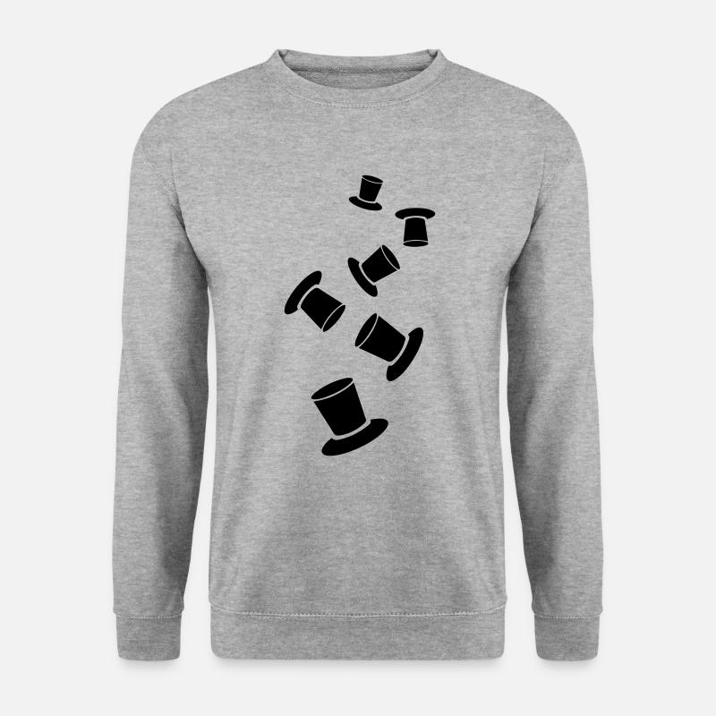 Zylinder Bräutigam - Unisex Pullover - Weißgrau meliert