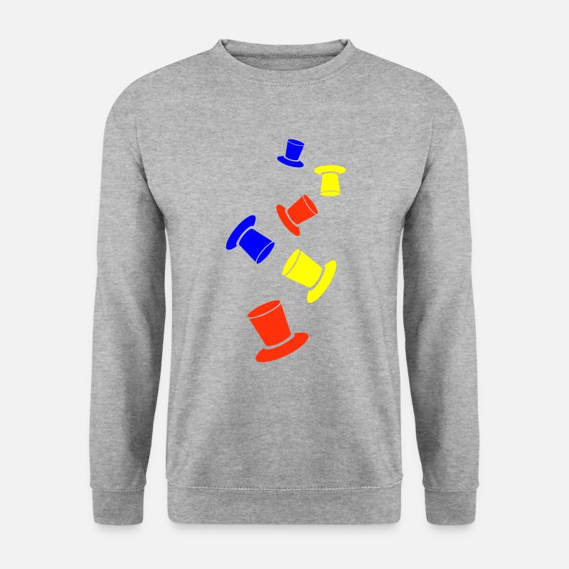 Zylinder Bräutigam Bunt - Unisex Pullover - Weißgrau meliert
