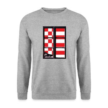 Bremen Flagge Bremer Fahne - Unisex Pullover - Weißgrau meliert - Vorne - Alina (178cm) & Michal (187cm)