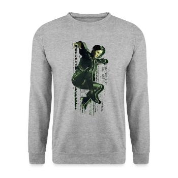 Matrix Trinity - Sweat-shirt Unisexe - gris chiné - Devant - Alina (178cm) & Michal (187cm)