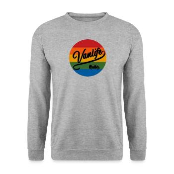 Van life pastille van - Unisex Sweatshirt - salt & pepper - Front - Alina (178cm) & Michal (187cm)
