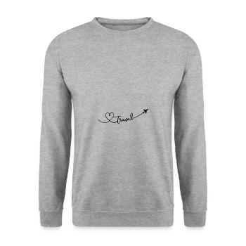 Amour de voyage avec avion - Sweat-shirt Unisexe - gris chiné - Devant - Alina (178cm) & Michal (187cm)