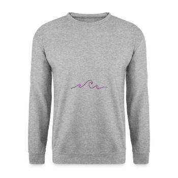 Wellen - Unisex Pullover - Weißgrau meliert - Vorne - Alina (178cm) & Michal (187cm)