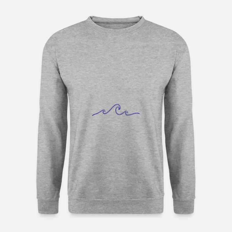 Wellen - Unisex Pullover - Weißgrau meliert