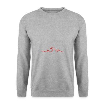 Wellen - Unisex Pullover - Weißgrau meliert - Vorne - Alina (178cm) & Michal (187cm)