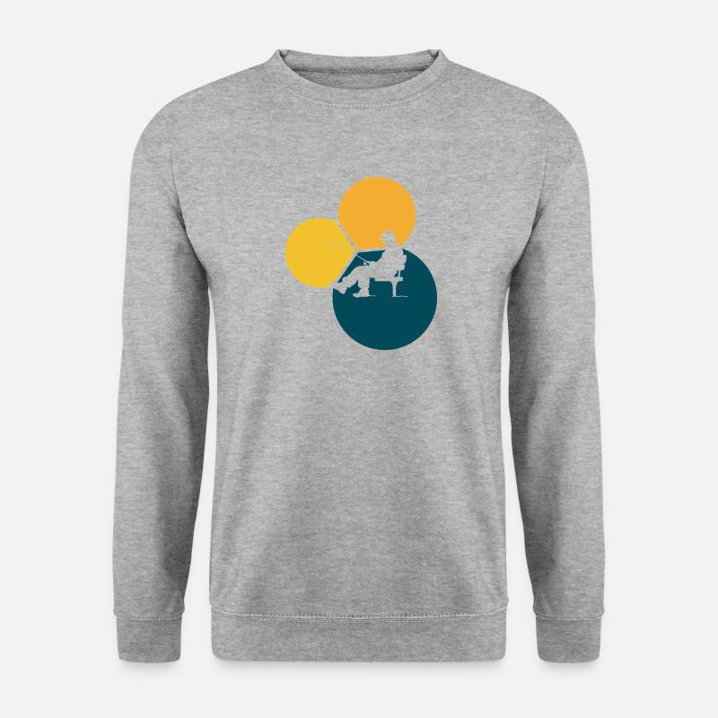 Fischen Fischerei Angler - Unisex Pullover - Weißgrau meliert