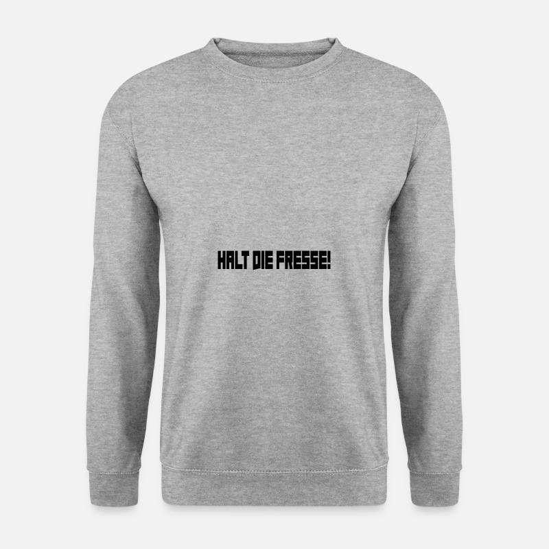 Halt die Fresse! - Unisex Pullover - Weißgrau meliert