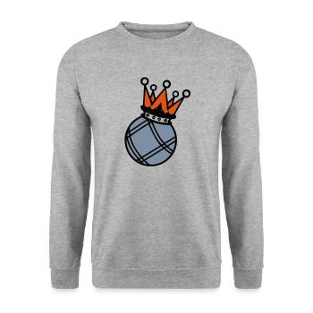 Krone König Krone Petanque boule1 - Unisex Pullover - Weißgrau meliert - Vorne - Alina (178cm) & Michal (187cm)