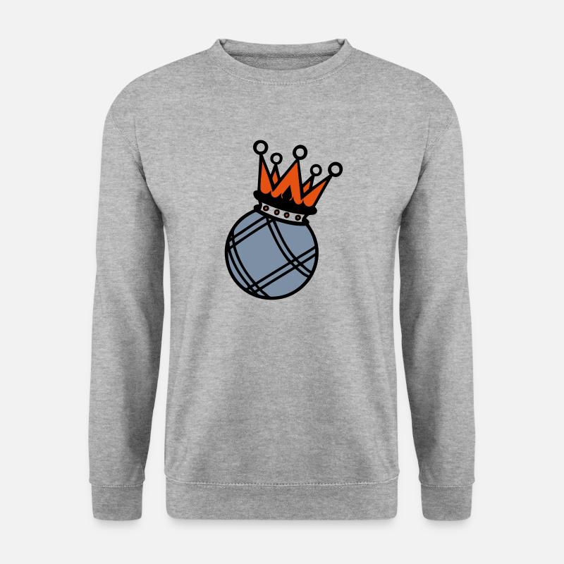 Krone König Krone Petanque boule1 - Unisex Pullover - Weißgrau meliert
