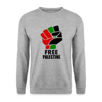 Free palestine - Unisex Sweatshirt - salt & pepper - Front - Alina (178cm) & Michal (187cm)