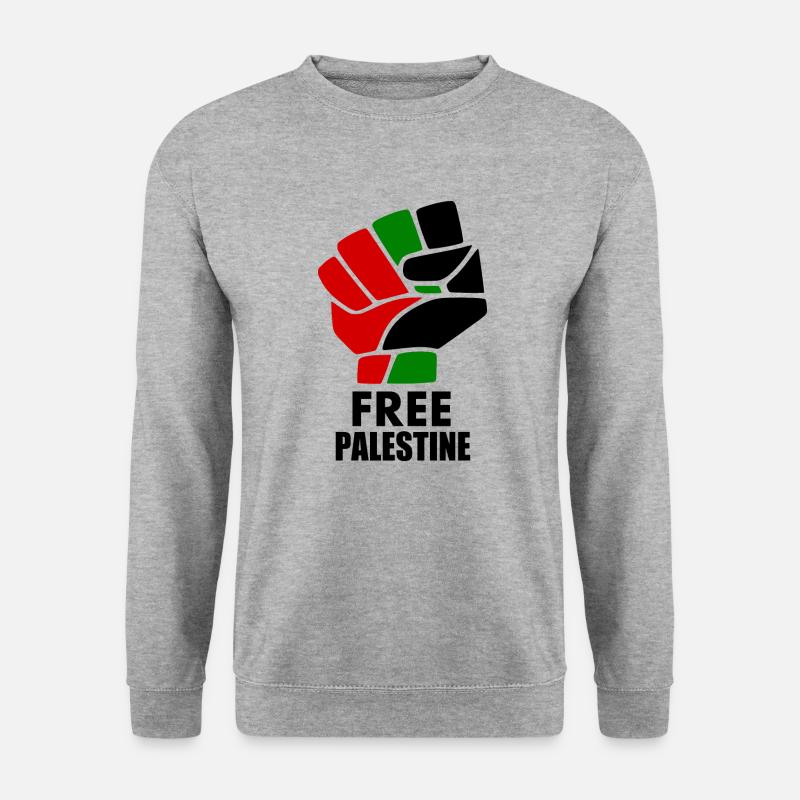 Free palestine - Unisex Pullover - Weißgrau meliert