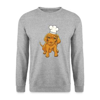 Chef chef hat dog - Unisex Sweatshirt - salt & pepper - Front - Alina (178cm) & Michal (187cm)